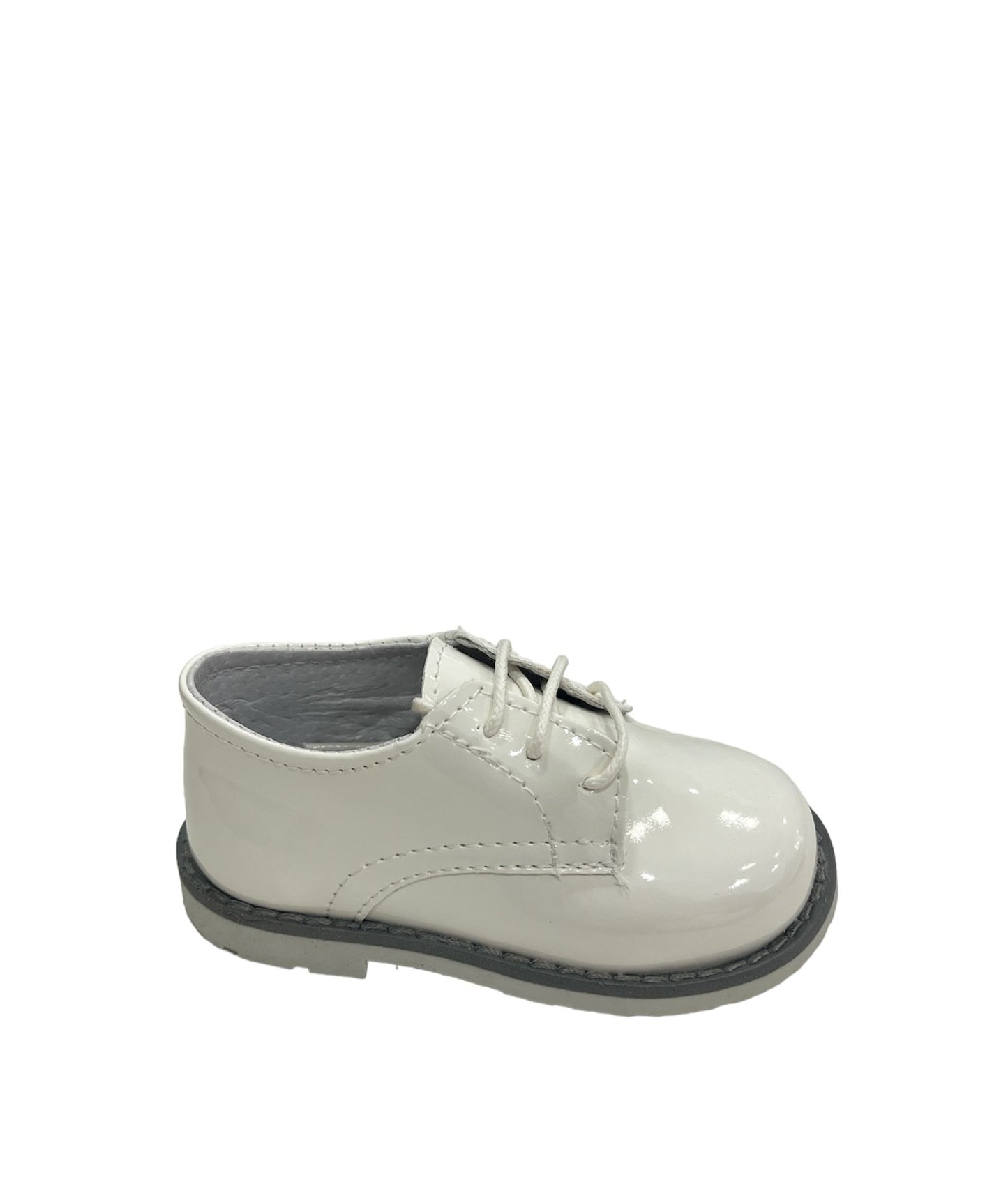 kids francesina vernice bianca