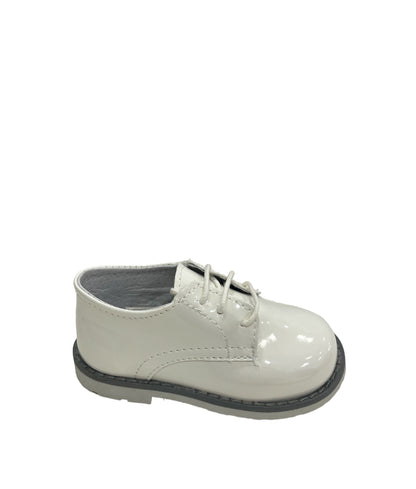 kids francesina vernice bianca