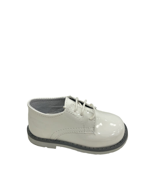 kids francesina vernice bianca