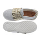 PABLOSKY SNEAKERS SLIP-ON RUCHES SETA BIANCO - CHAMPAGNE