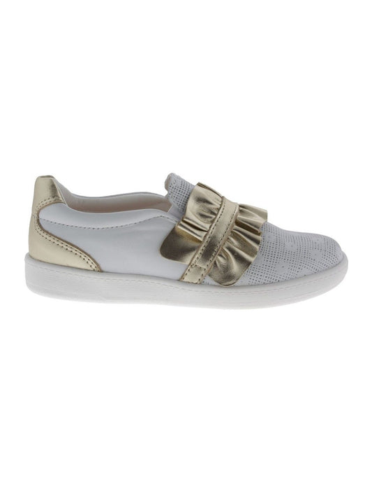 PABLOSKY SNEAKERS SLIP-ON RUCHES SETA BIANCO - CHAMPAGNE