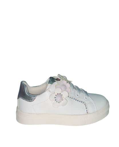 AG14604 ASSO sneakers bianca con fiori