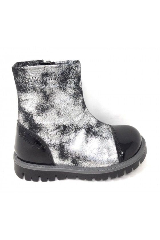 PRIMIGI STIVALETTO LAMINATO FEMMINILE NERO - ARGENTO
