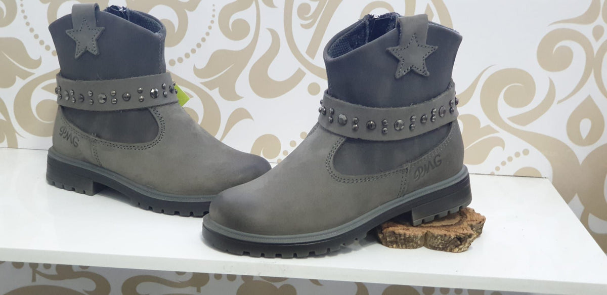 PRIMIGI STIVALETTO CAMPEROS STELLA LATERALE GRIGIO
