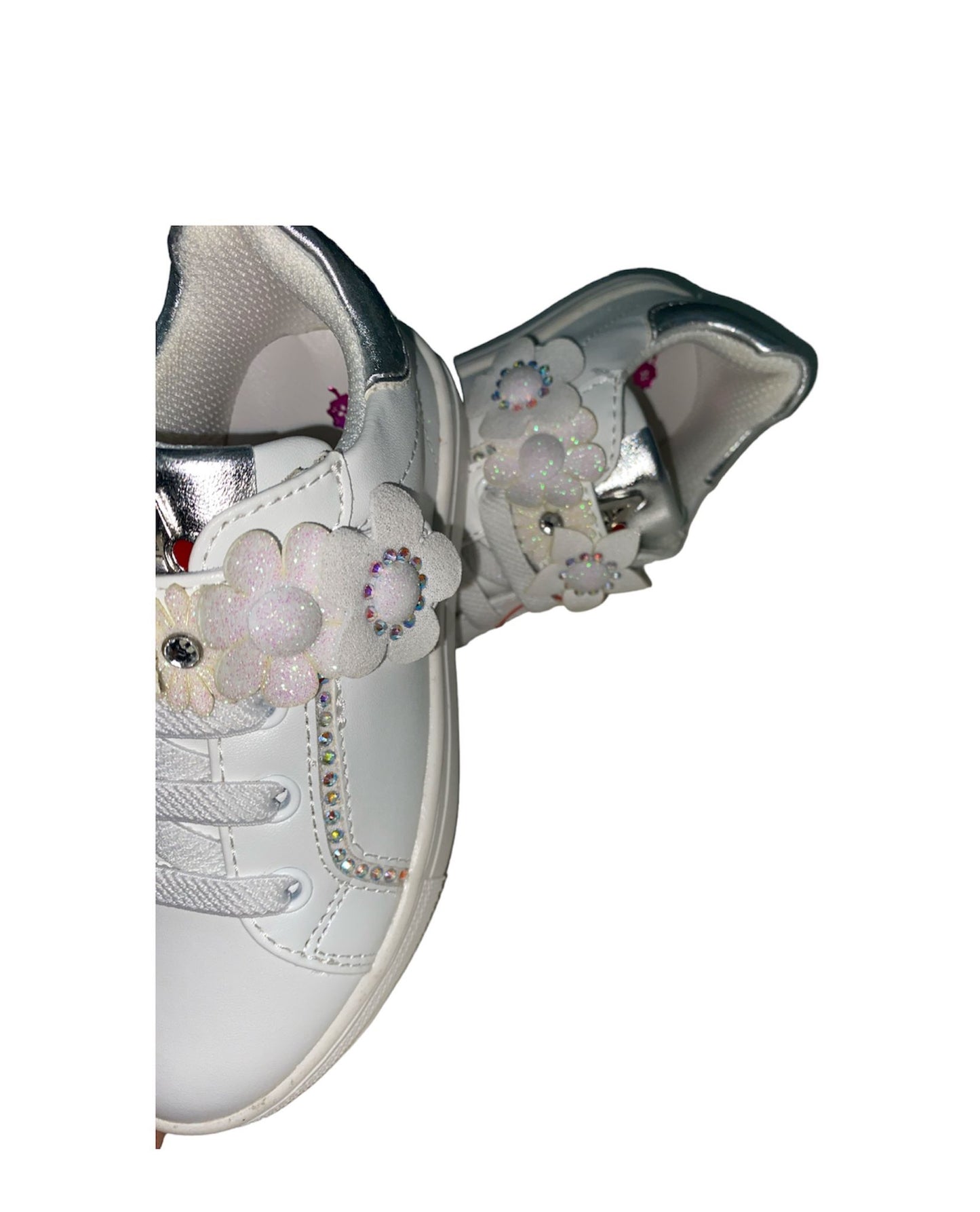AG14604 ASSO sneakers bianca con fiori