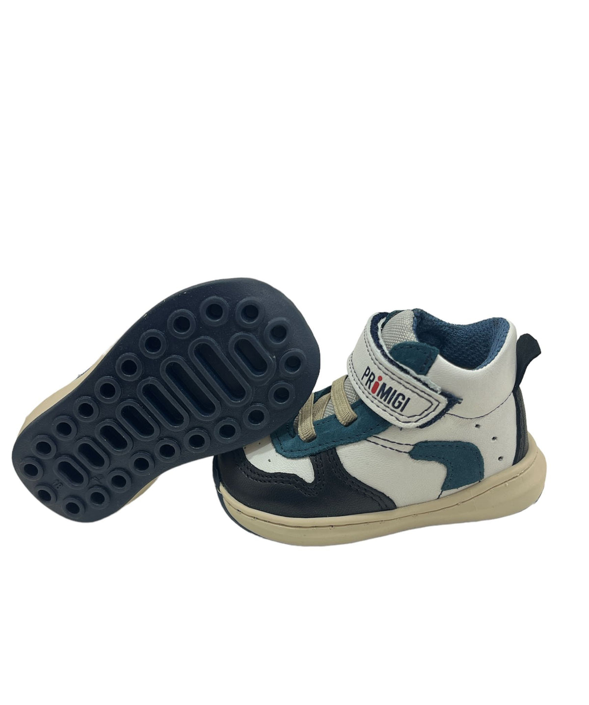 4900222 PRIMIGI sneakers alta bianca/nero/celeste