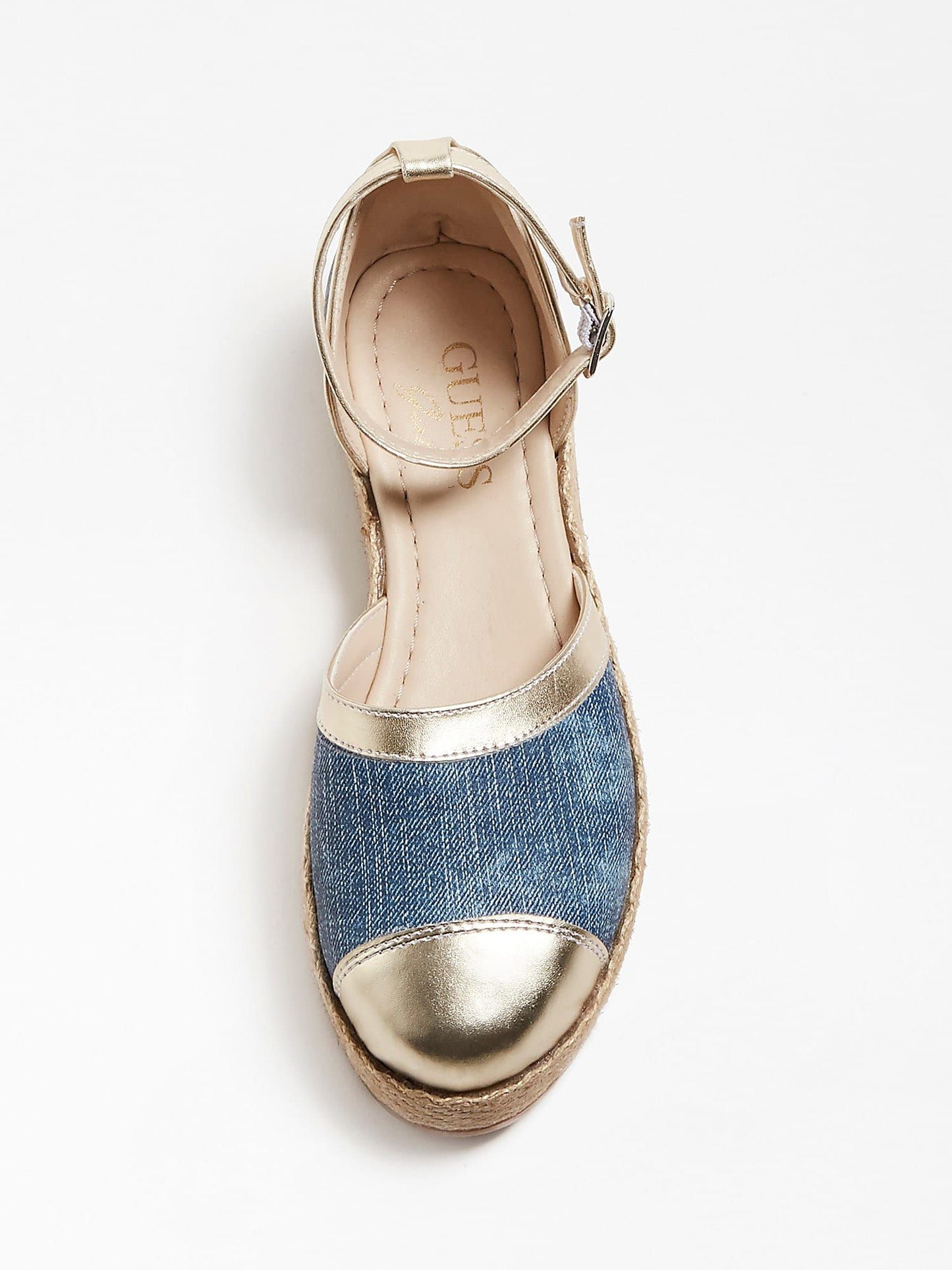 GUESS SNEAKERS SANDALO LAMINATO JEANS ORO SANDALI