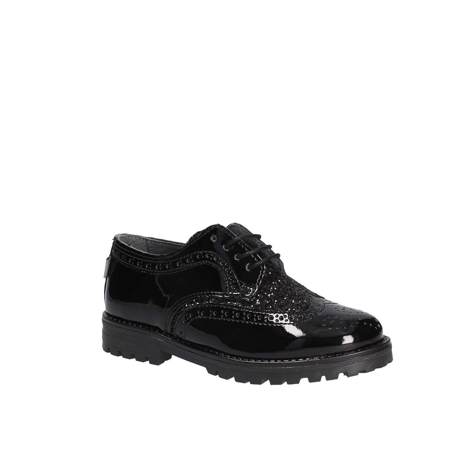 MELANIA FRANCESINA BASSA LACCI MASCHILE NERO GLITTER