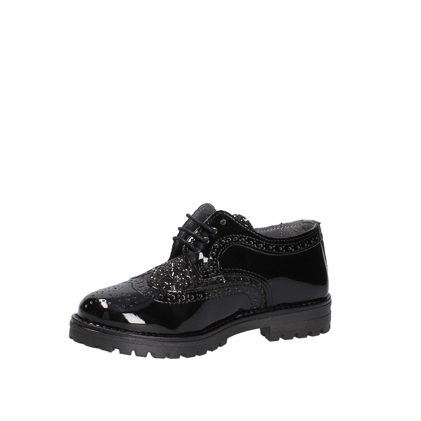 MELANIA FRANCESINA BASSA LACCI MASCHILE NERO GLITTER