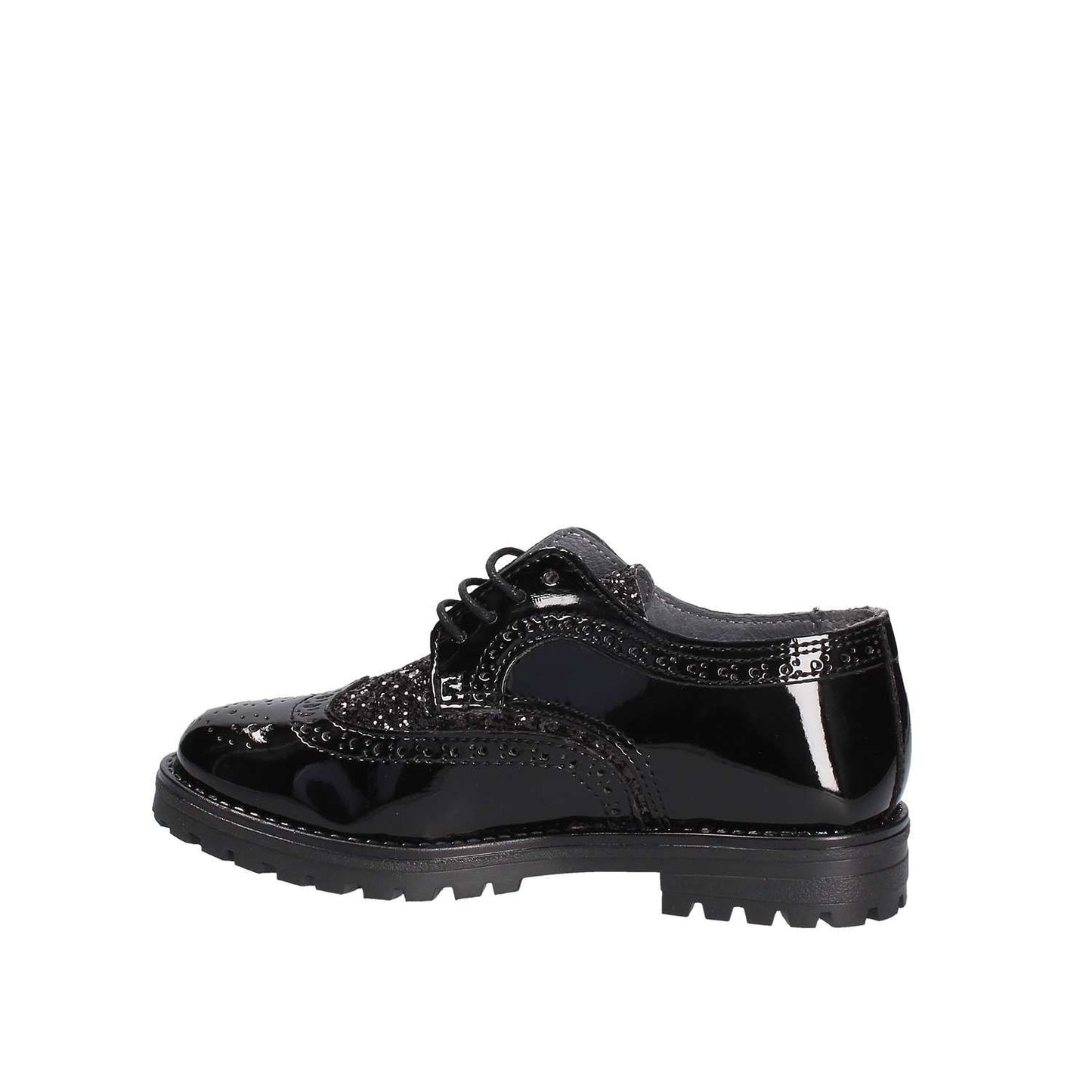 MELANIA FRANCESINA BASSA LACCI MASCHILE NERO GLITTER