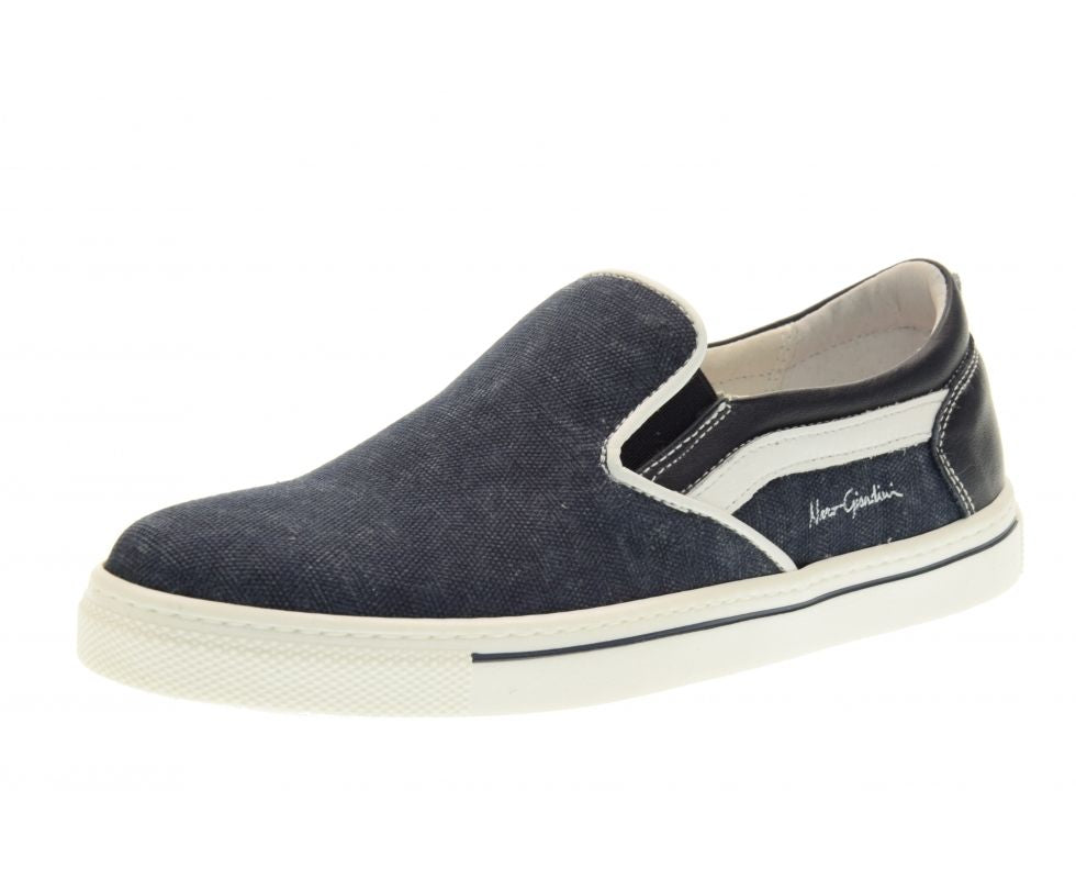 NERO GIARDINI SLIP ON BLU EFFETTO JEANS P734130M