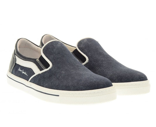 NERO GIARDINI SLIP ON BLU EFFETTO JEANS P734130M