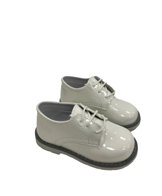 kids francesina vernice bianca