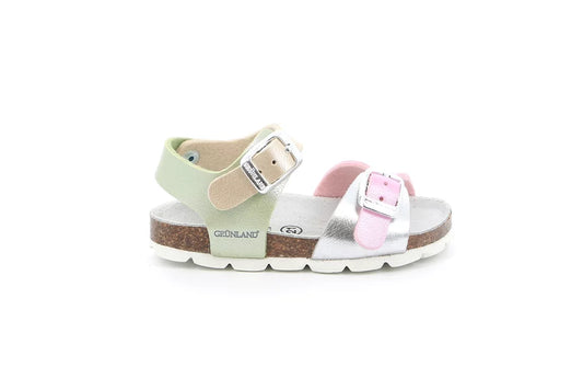 SB0392 GRUNLAND sandalo argento multi