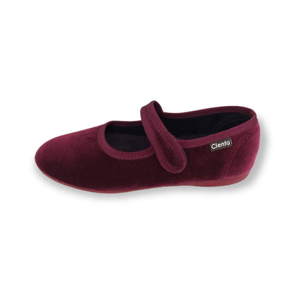 BALLERINE CIENTA IN VELLUTO BORDEAUX