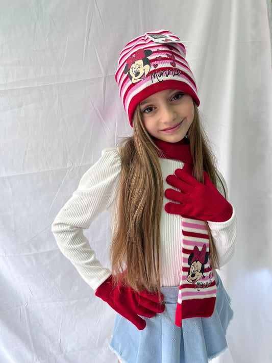 D08245 DISNEY kit cappello-guanti Minnie