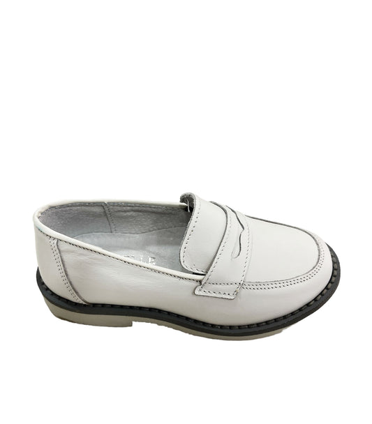 kids mocassino vitello bianco