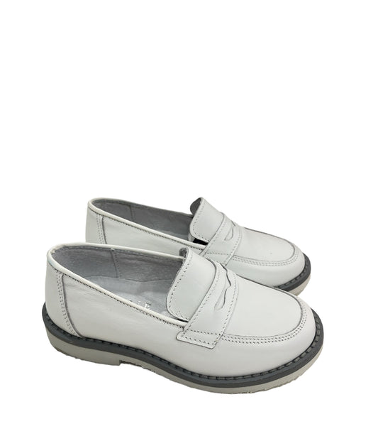 kids mocassino vitello bianco